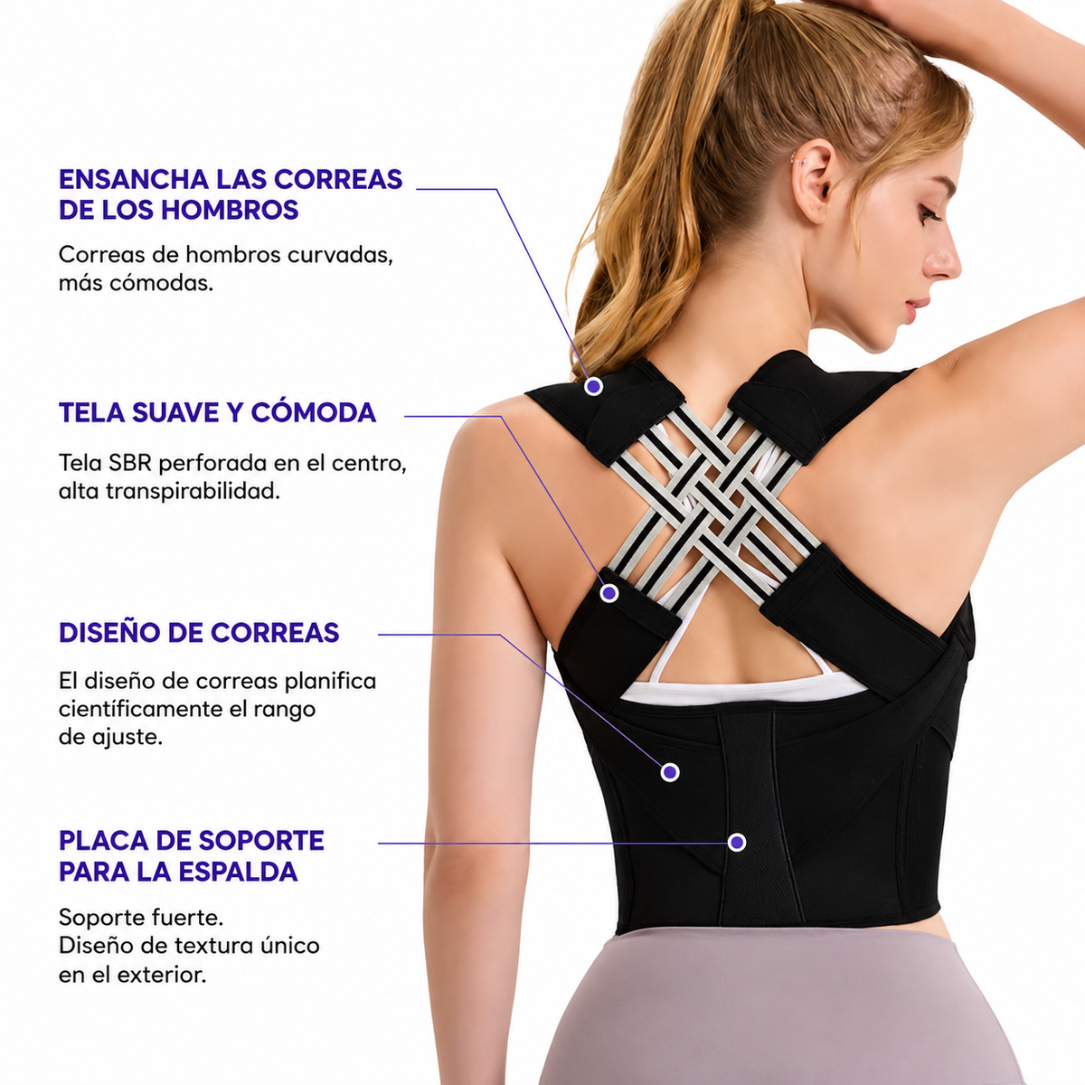 Corrector de Postura Ajustable – Soporte Lumbar para Hombre y Mujer