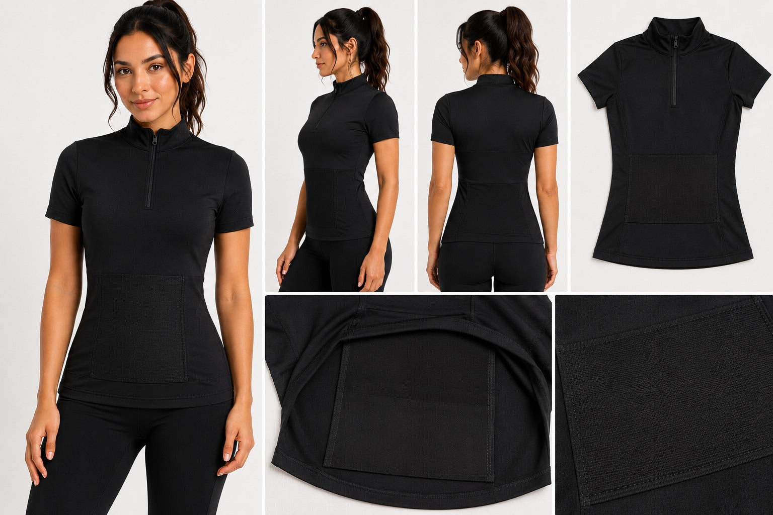 Camiseta Moldea cuello Alto PowerFit