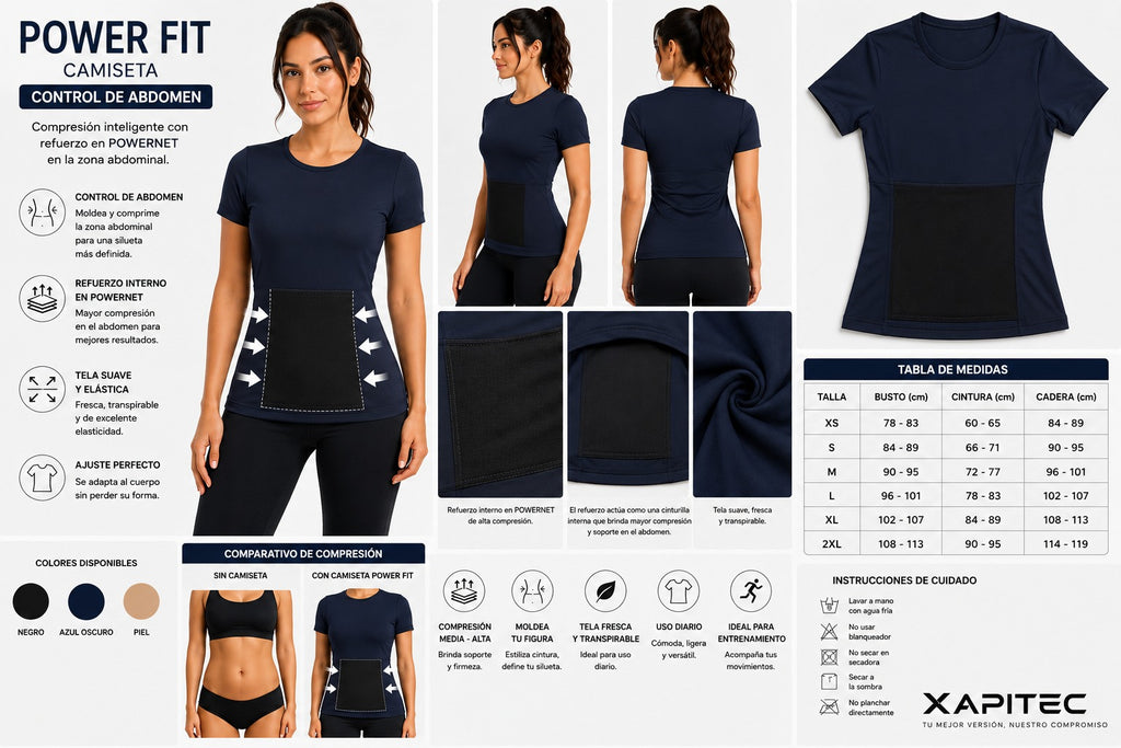 Camiseta Moldea Cuello redondo Powerfit