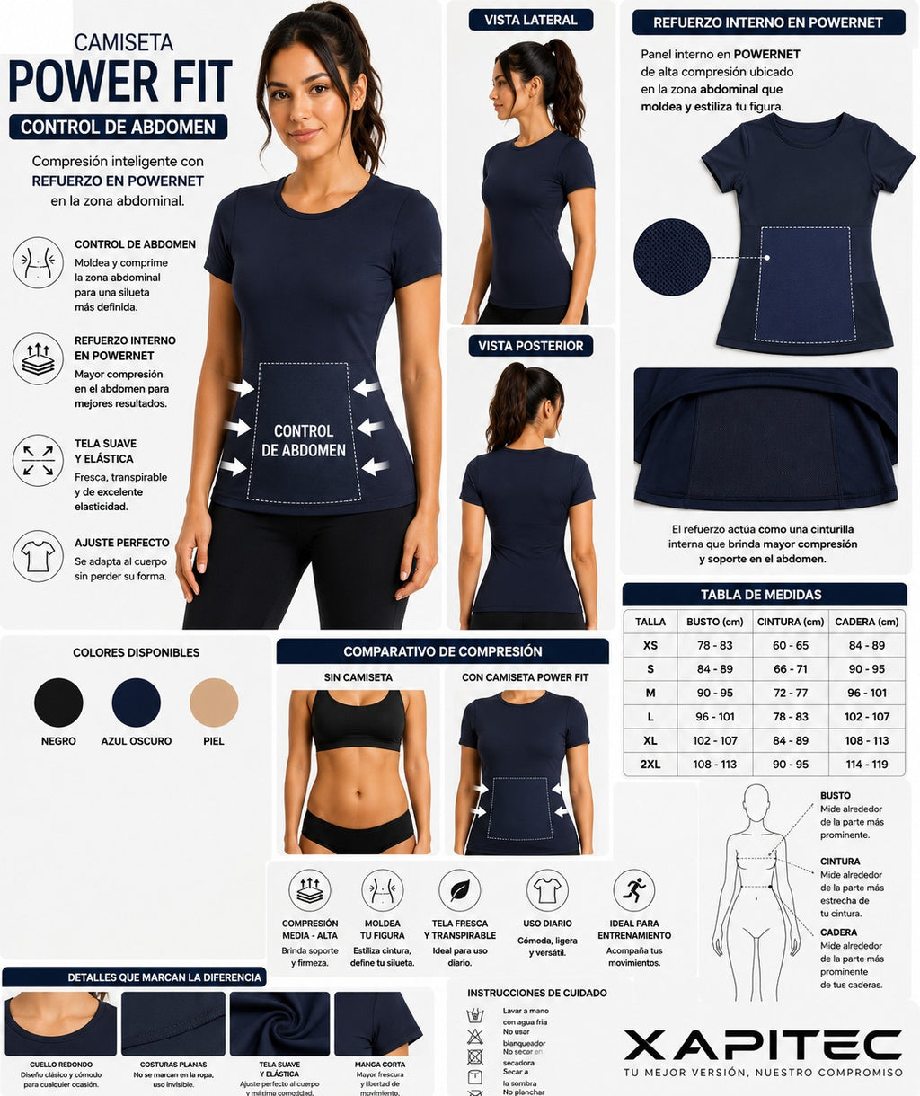 Camiseta Moldea Cuello redondo Powerfit