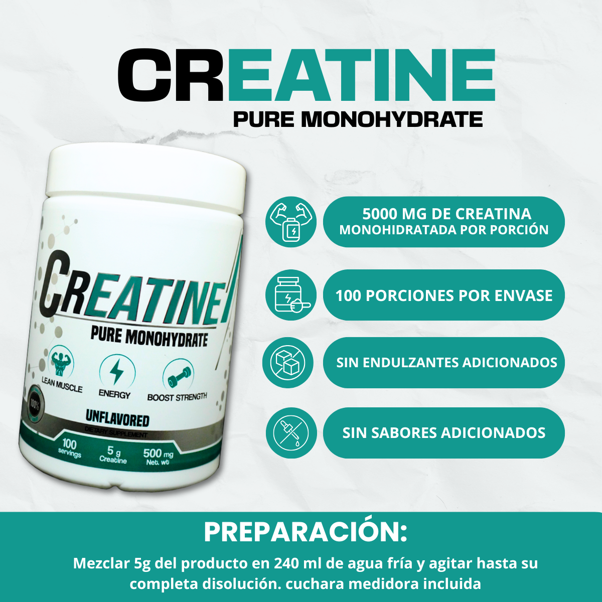CREATINA MONOHIDRATADA x 500g