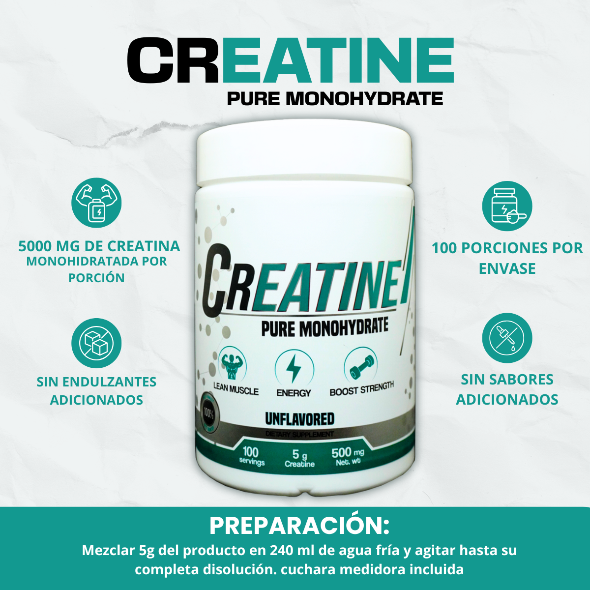 CREATINA MONOHIDRATADA x 500g
